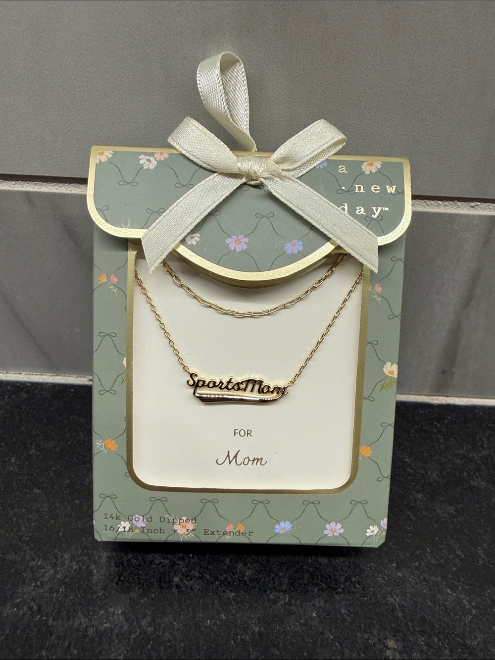 A New Day Gold-Tone "Sportsmom" Script Necklace NWT